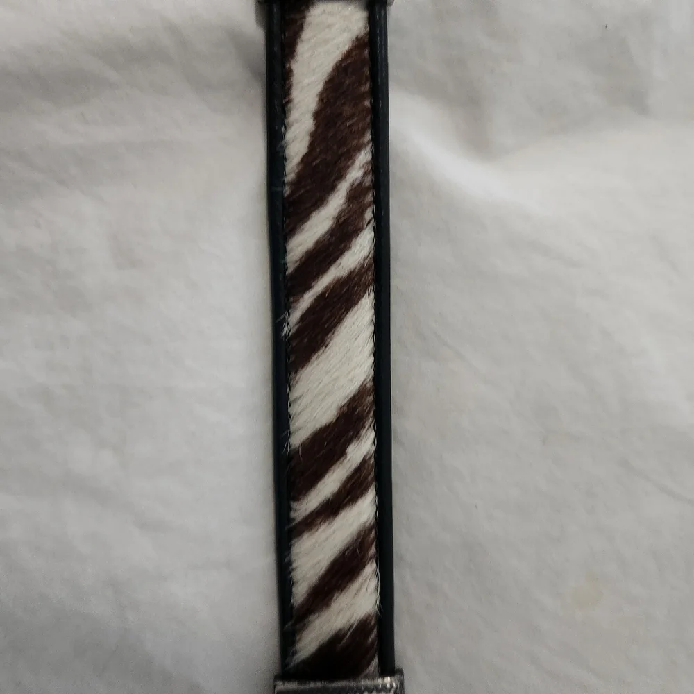 Brighton Animal Print Leather Belt in Brown, Black & White